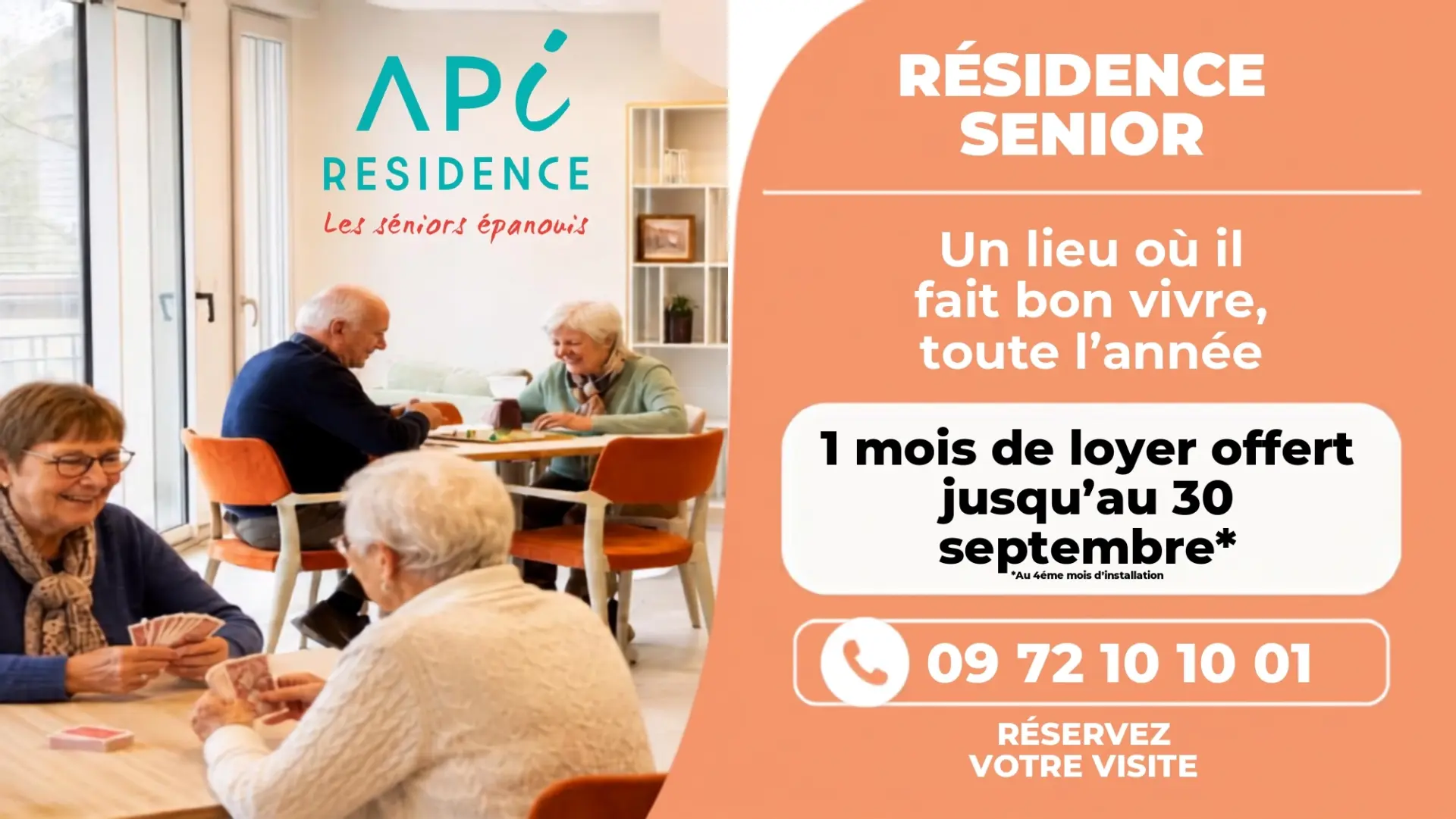 Résidence senior API : 1 mois de loyer offert jusqu’au 30 septembre 0